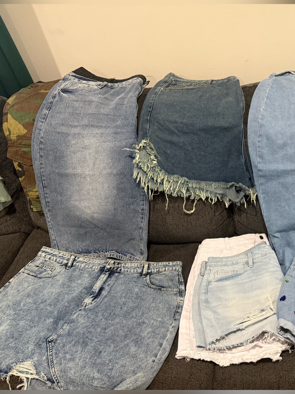 Size 3x- 9 Piece Denim shorts/Skirts Bundle
